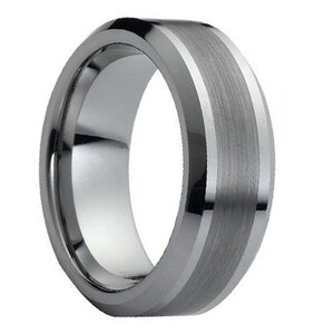 Alianzas de boda de tungsteno, 8 mm, anillo de bodas de tungsteno, pulido satinado, anillo de aniversario, banda de compromiso, cúpula clásica, para él, para ella, 5-15, cepillado, mate