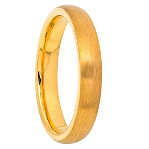 4mm Tungsten Wedding Band,18K Yellow Gold 4mm,18K Yellow Gold Tungsten,Matte Finish Wedding Band,Tungsten,Mens Wedding Band,Laser Engraving