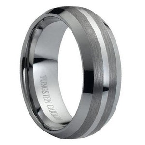 Tungsten Wedding Band,Tungsten Wedding Ring,Anniversary Ring,Engagement Band,Brushed Polish,Dome Shape,Comfort Fit,His,Hers,8mm