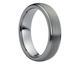 Mens Wedding Band Brushed Tungsten Carbide Unique Mens Wedding Band Mens Wedding Ring Tungsten Ring Man Wedding Band 6mm Wedding Band Ring