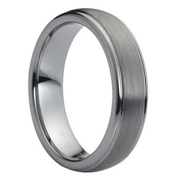 Mens Wedding Band Brushed Tungsten Carbide Unique Mens Wedding Band Mens Wedding Ring Tungsten Ring Man Wedding Band 6mm Wedding Band Ring