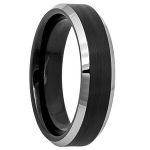 6mm Mens Wedding Band Black,6mm Black Tungsten, Wedding Ring, Engagement Ring, Promise Ring, Rings for Men, Rings for Women, Black Ring