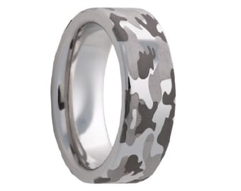 Serinium Wedding Band,Serinium Wedding Ring,Camo Ring,Camouflage Wedding Band,Rugged Collection,Comfort Fit,Engagement Band,Anniversary,8mm