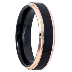 6mm Tungsten Wedding Band,18K Rose Gold 6mm,18K Rose Gold Tungsten,Matte Finish Wedding Band,Tungsten,Mens Wedding Band,Engraving,Mens Ring