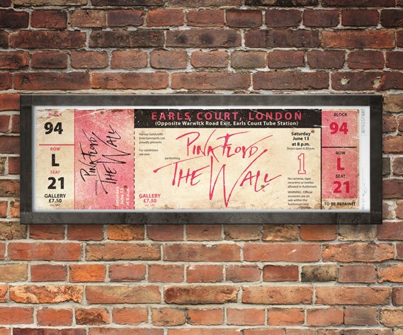 Pink Floyd at Earls Court Oversized Concert Ticket Poster