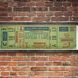 Led Zepplin at Madison Square Garden Concert Ticket