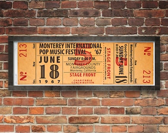 Monterey International Pop Music Festival 1967 Concert Ticket