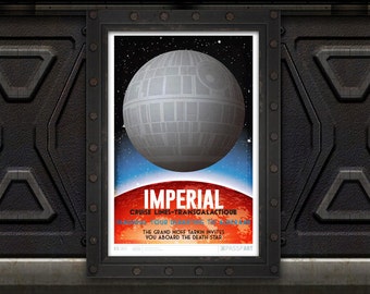 Star Wars - Imperial Cruises Death Star Travel Poster 12" x 18"