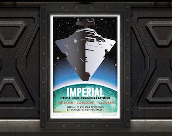 Star Wars - Imperial Cruises Star Destroyer Travel Poster 12" x 18"