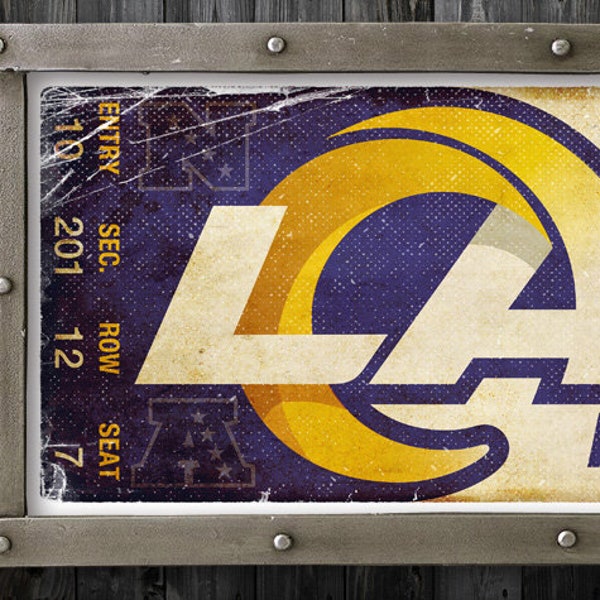 Superbowl 56 - Los Angeles Rams Vintage Ticket Poster