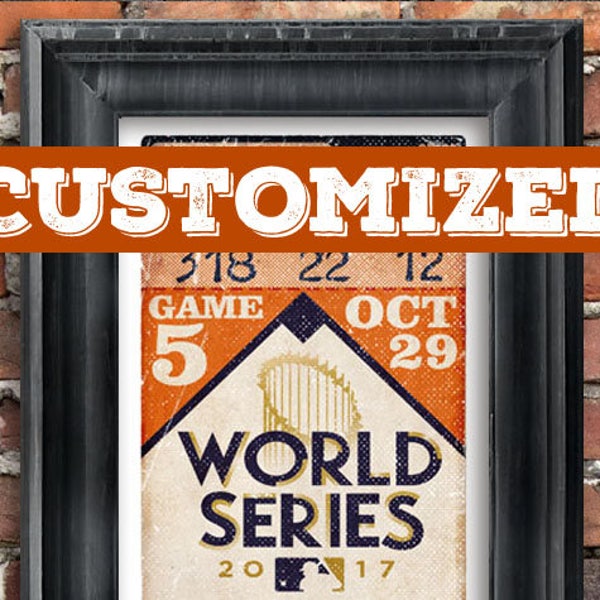 Customized 2017 World Series - Houston Astros oversize Vintage Ticket Poster