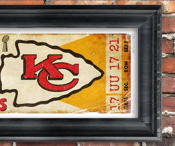Superbowl 4 - Kansas City Chiefs Vintage Ticket Poster - UNFRAMED