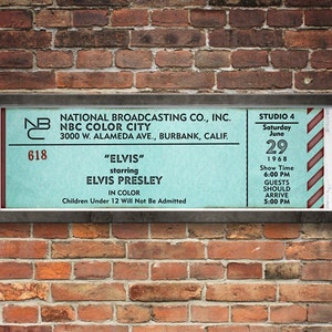 Elvis Presley Burbank 1968 Concert Ticket
