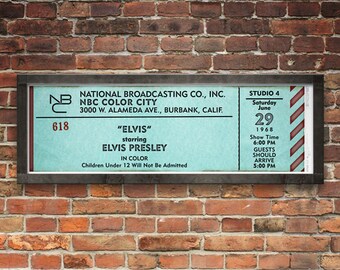 Elvis Presley Burbank 1968 Concert Ticket