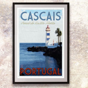 Portugal - Cascais Retro Travel Poster