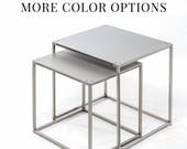 Nesting tables industrial minimalist bedside table nightstand stacking tables bedside side table industrial sidetable cube tables pcd2