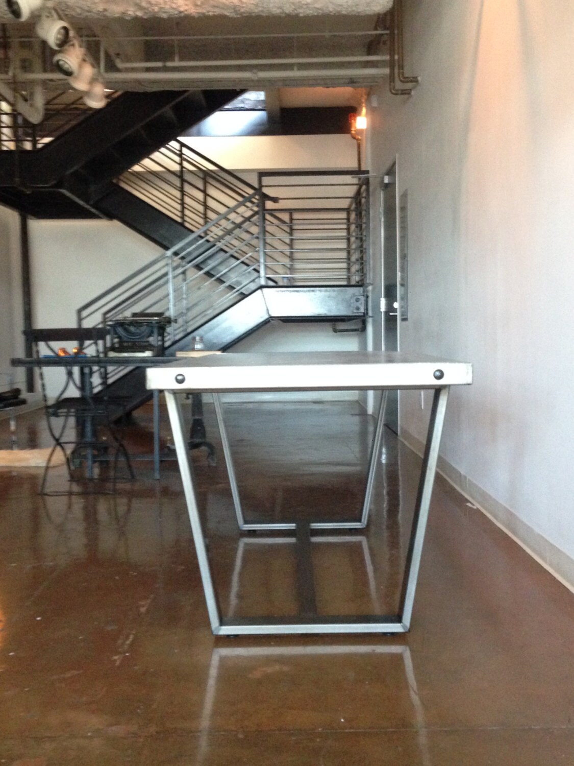 Polished Concrete industrial dining table conference concrete Etsy