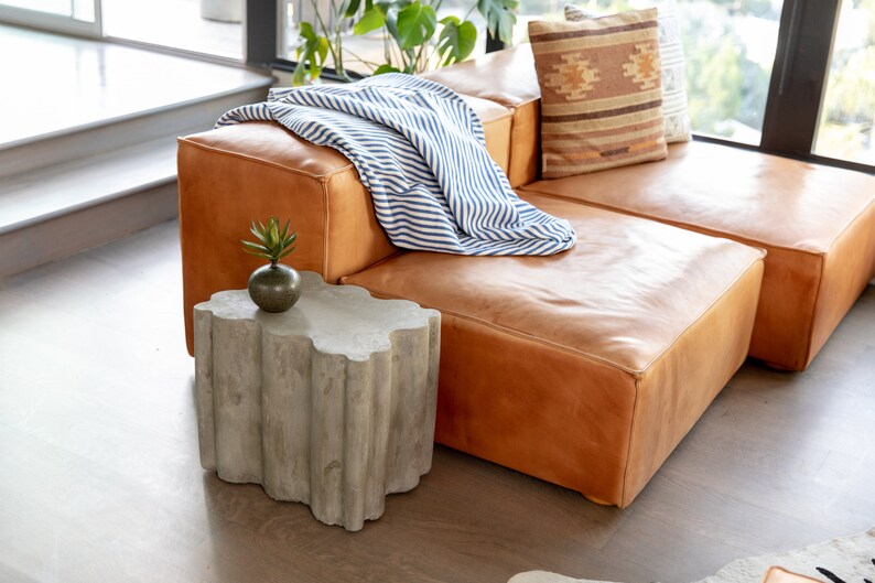 Concrete side table monoliths light weight bedside tables Etsy