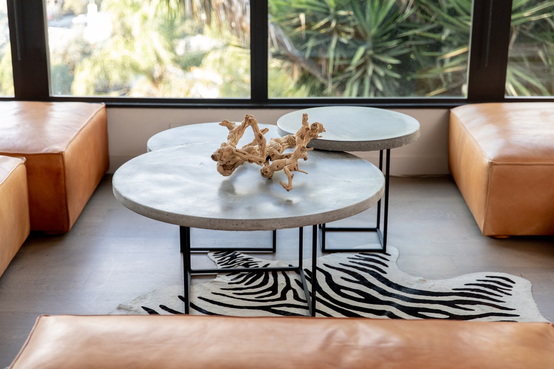 Concrete Coffee Table Nesting Tables Round Coffee Tables - Etsy