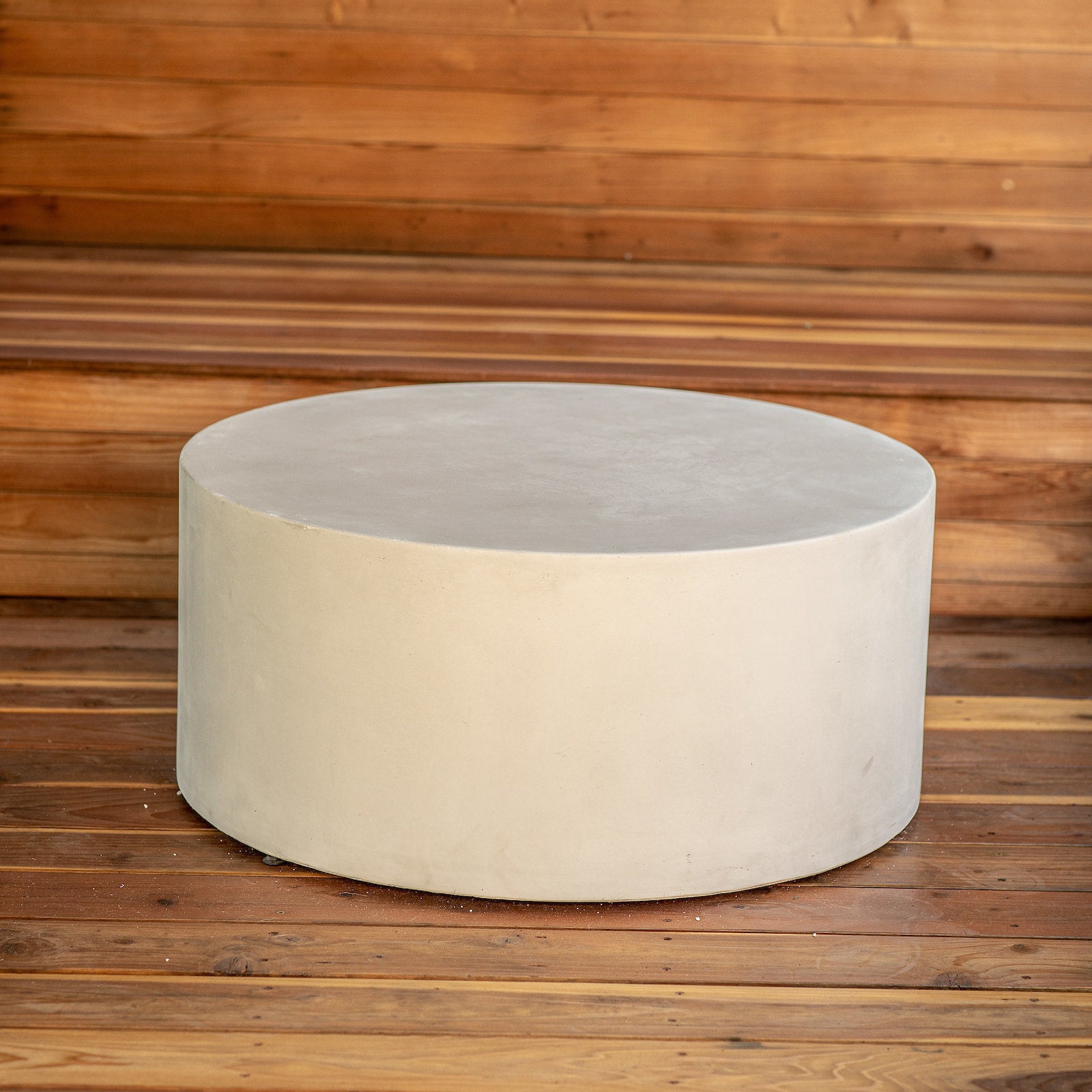 Round white deals cement coffee table