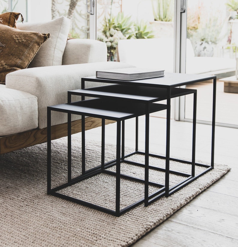Nesting Tables Side Tables Modern Nesting Side Tables Cube Etsy Australia