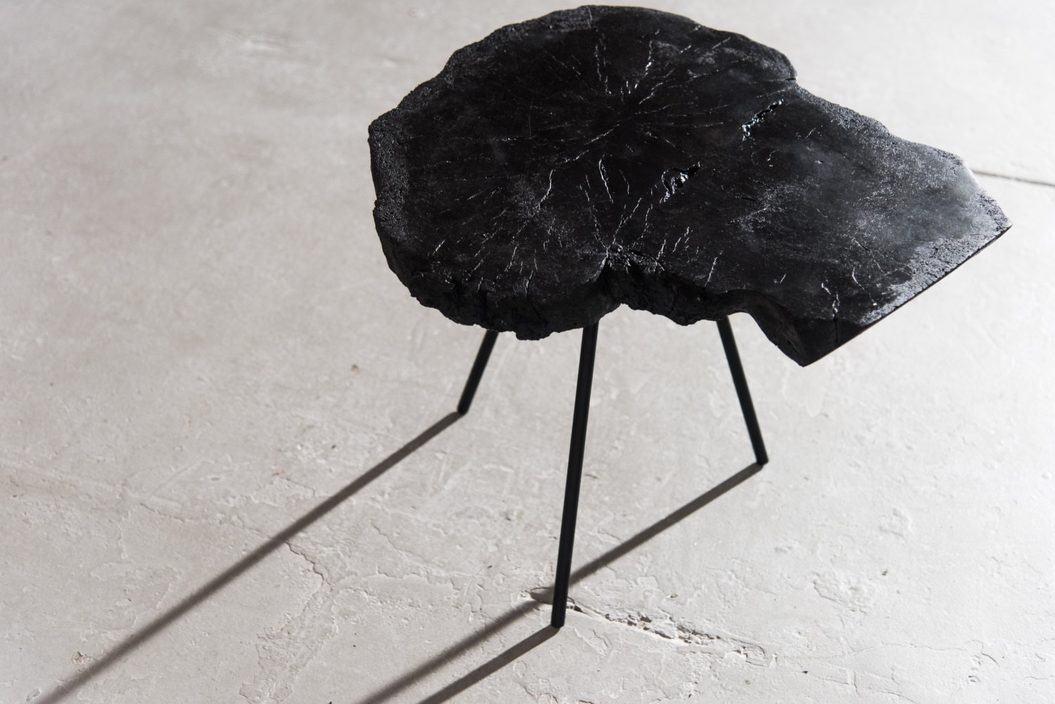 Concrete end table live edge wood slice table concrete table Etsy