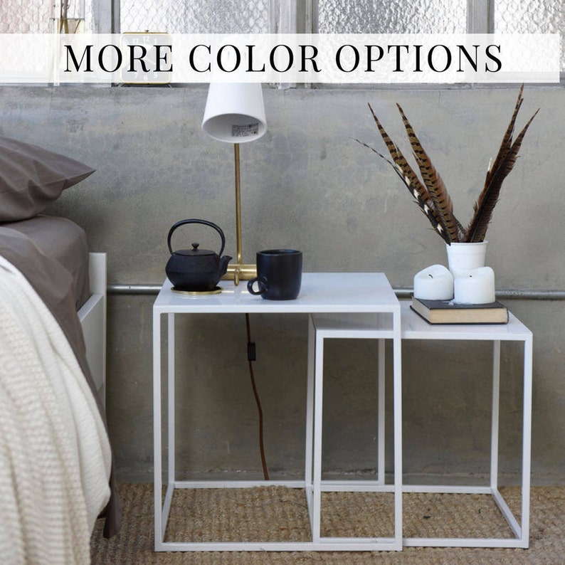 Nesting Tables Modern Side Table White Image 0