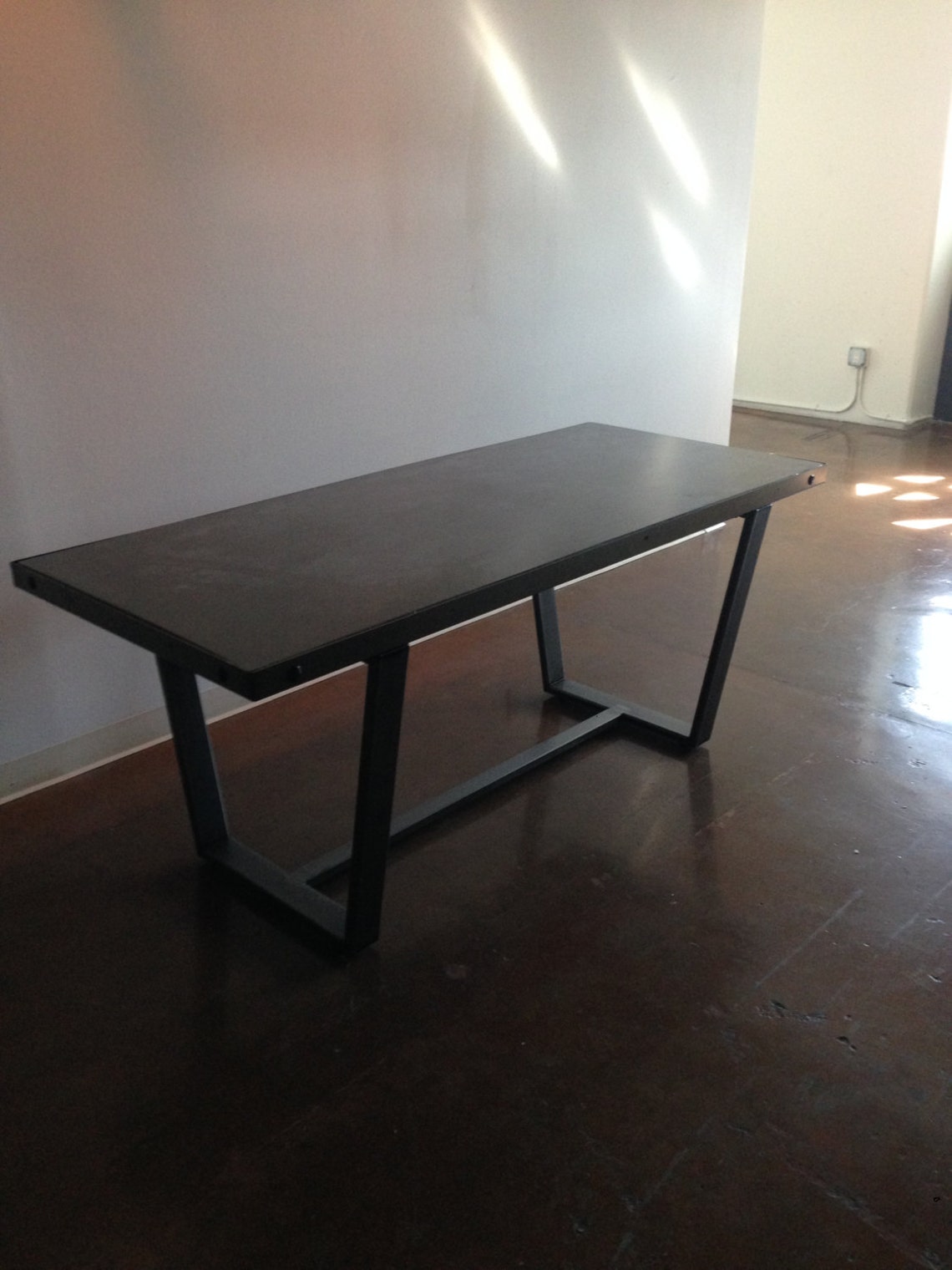 Polished Concrete industrial dining table conference concrete Etsy