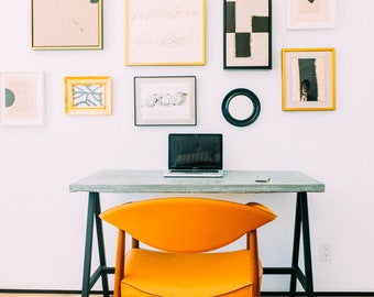 Modern concrete desk / computer desk minimal. Minimalist desk minimal office furniture Computer table work Office desk #pcd4