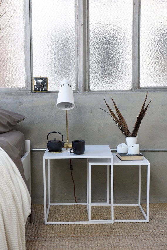 Nesting Tables Industrial Minimalist Bedside Table Nightstand