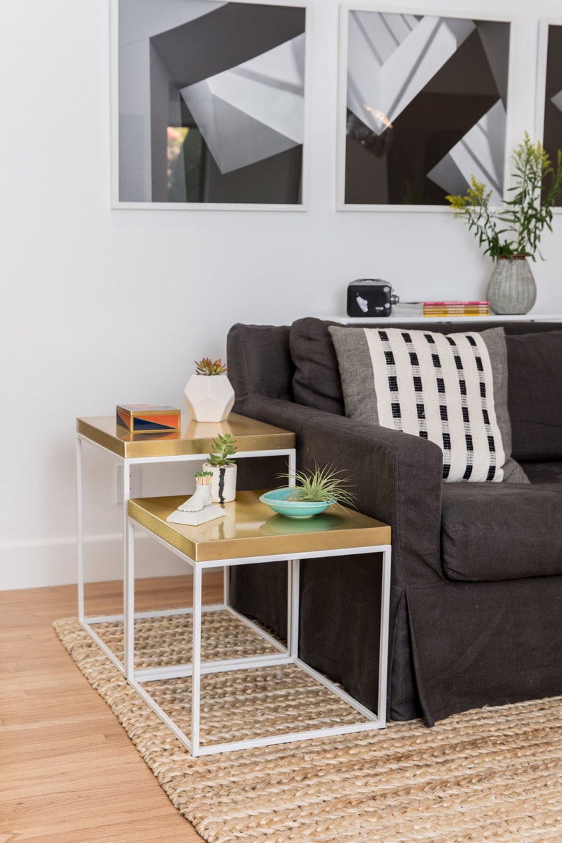Brass Coffee Table Nightstand Side Tables or End Table Brass. Etsy