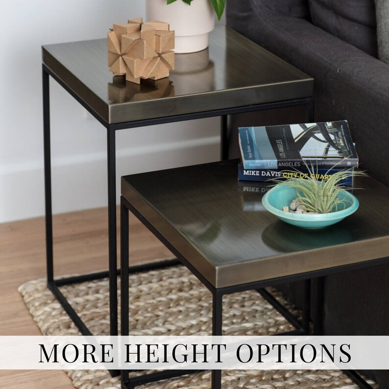 Midcentury Modern Brass End Table Side Tables Minimalist Etsy