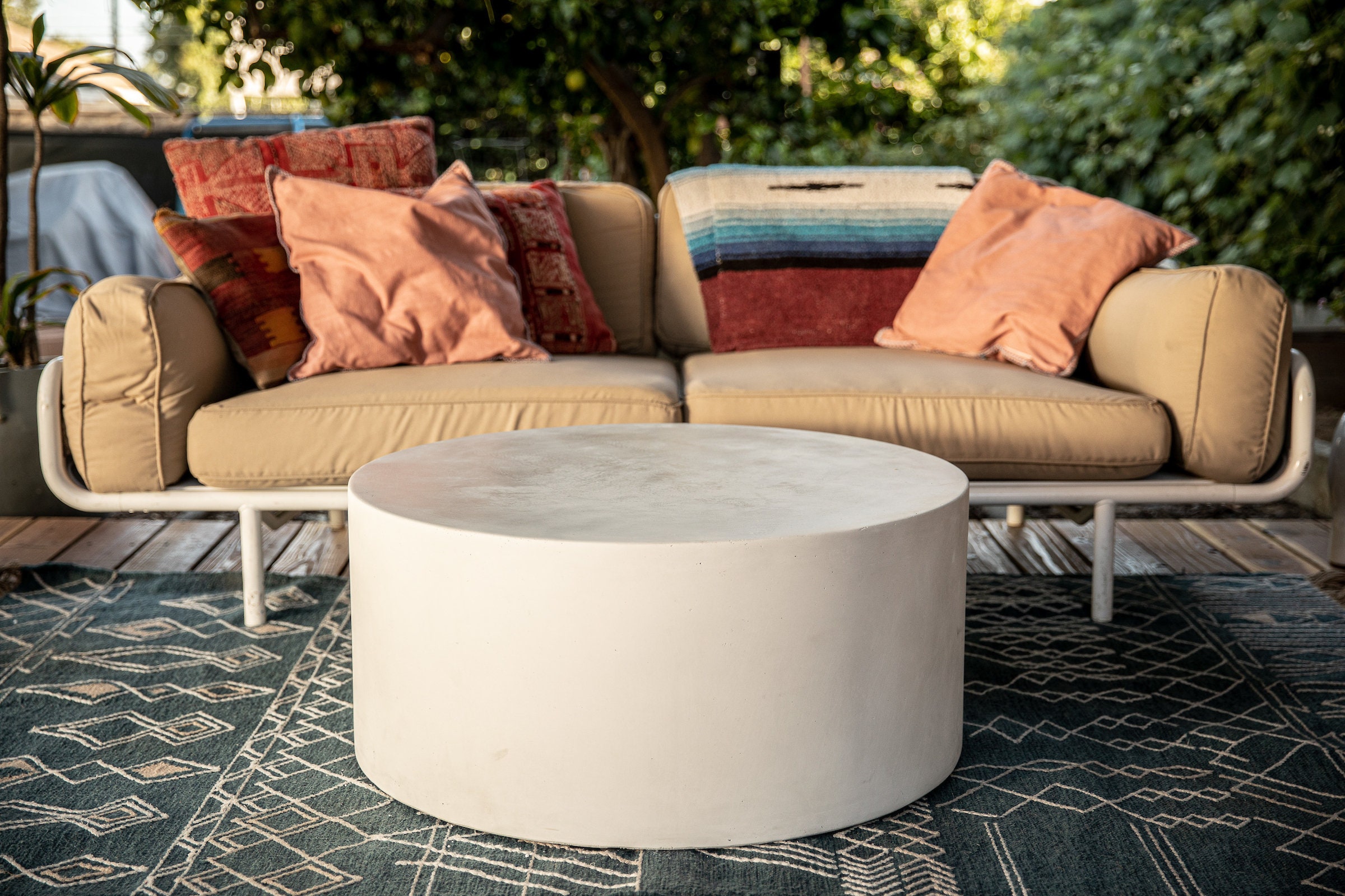 Concrete coffee table sale white