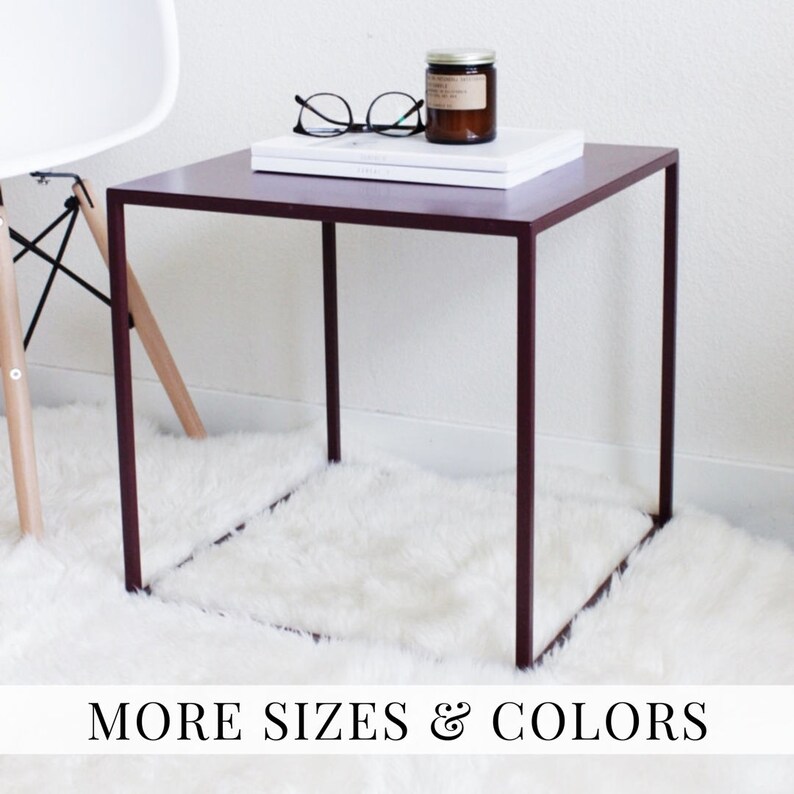 Sidetable Minimalist Tables Red End Sleek Midcentury Image 0
