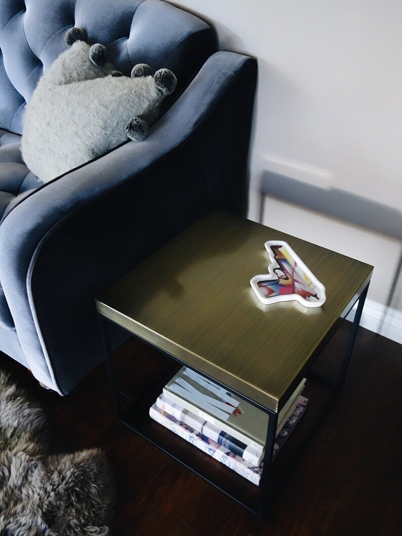 Midcentury Modern Brass End Table Side Tables Minimalist Etsy