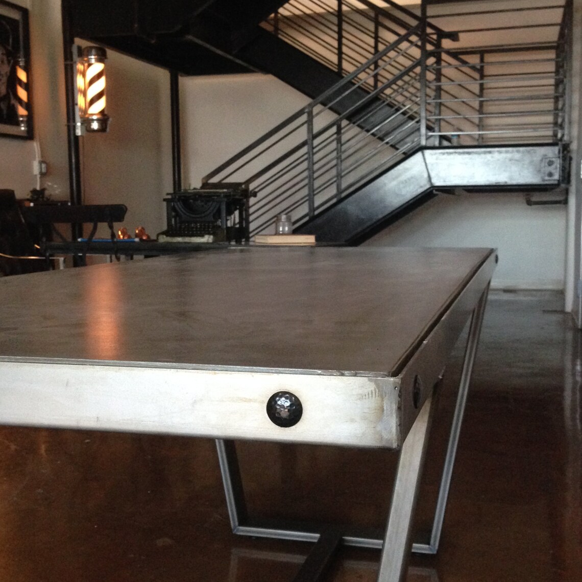 Polished Concrete industrial dining table conference concrete Etsy