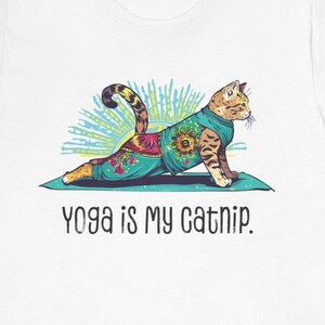 Yoga Cat Short Sleeve Unisex Tee, Cat Lover Gift, Yoga Enthusiast Shirt, Funny Cat Tee, Relaxation Gift, Casual Wear