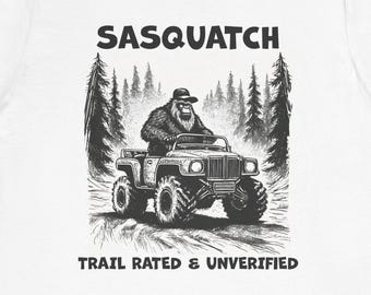 Koszulka Sasquatch 4x4 – Zabawna koszulka terenowa z Wielką Stopą