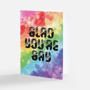 Froh, dass du schwul bist Karte • Coming-Out Geschenk • Queer Love Valentinstag • Coming-Out Karte • Pride Month Karte Geschenkidee