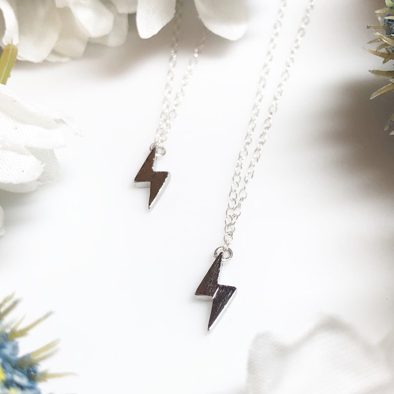 Silver Lightning Bolt Necklace \u2022 18 Sterling Silver Chain \u2022 Zeus Necklace \u2022 Bolt Necklace \u2022 Layering Necklace