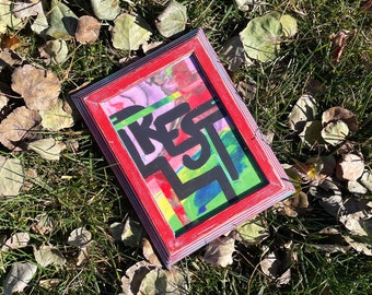 Custom Framed REST • Multimedia Art Print • Anti-Capitalist Art • Rest Is Resistance • Upcycled Frame