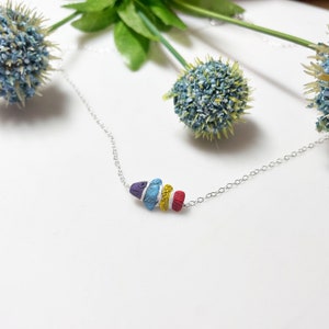 Regenbogen Fisch Halskette • 17 &quot;• Massiv Sterling Silber Kette • Pride Halskette • LGBTQ+