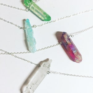 Crystal Point Necklaces • Quartz Crystal • Solid Sterling Silver Chain • 30&quot; Long • Witch Wear