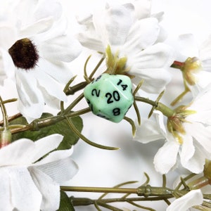 SALE Mint Green D20 Pin • 3d D20 Pin • Pastel Easter Green with Black Numbering • Green D20 Pin • Dungeons and Dragons Pin Mint Green
