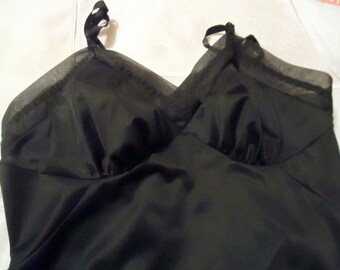 Mad Men Black Slip 1960s Slip Pin up Slip Goth Slip 36