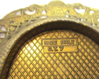 Vintage Solid Brass Ornate Filigree Oval Bowl Made in Italy Vintage Solid Brass Ornate Filigree Oval Bowl Made in Italy