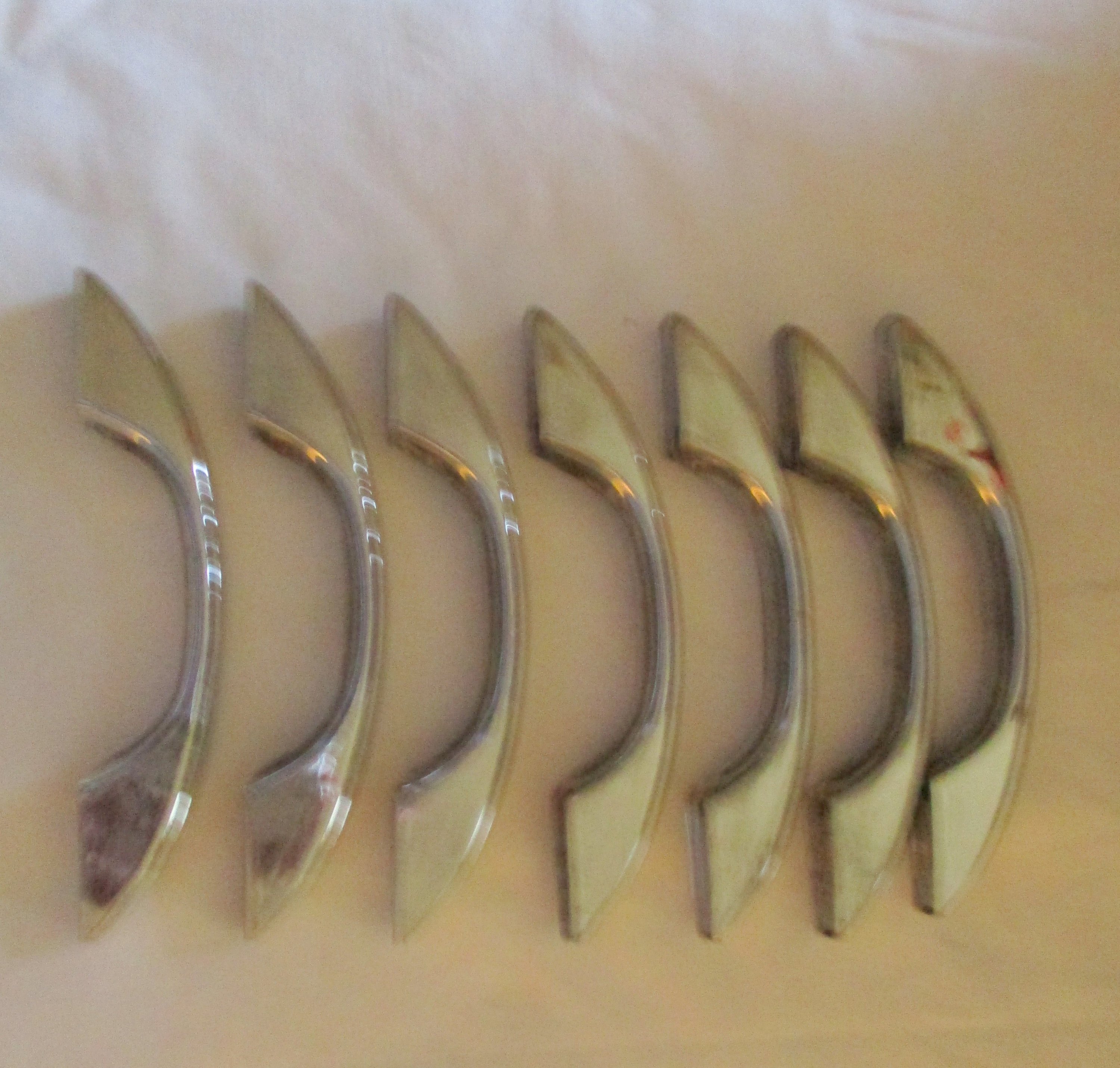 1930/'s 4.5 Inches Set of 7 Cabinet Handles Art Deco Drawer Handles Mid Century Modern National Lock Co