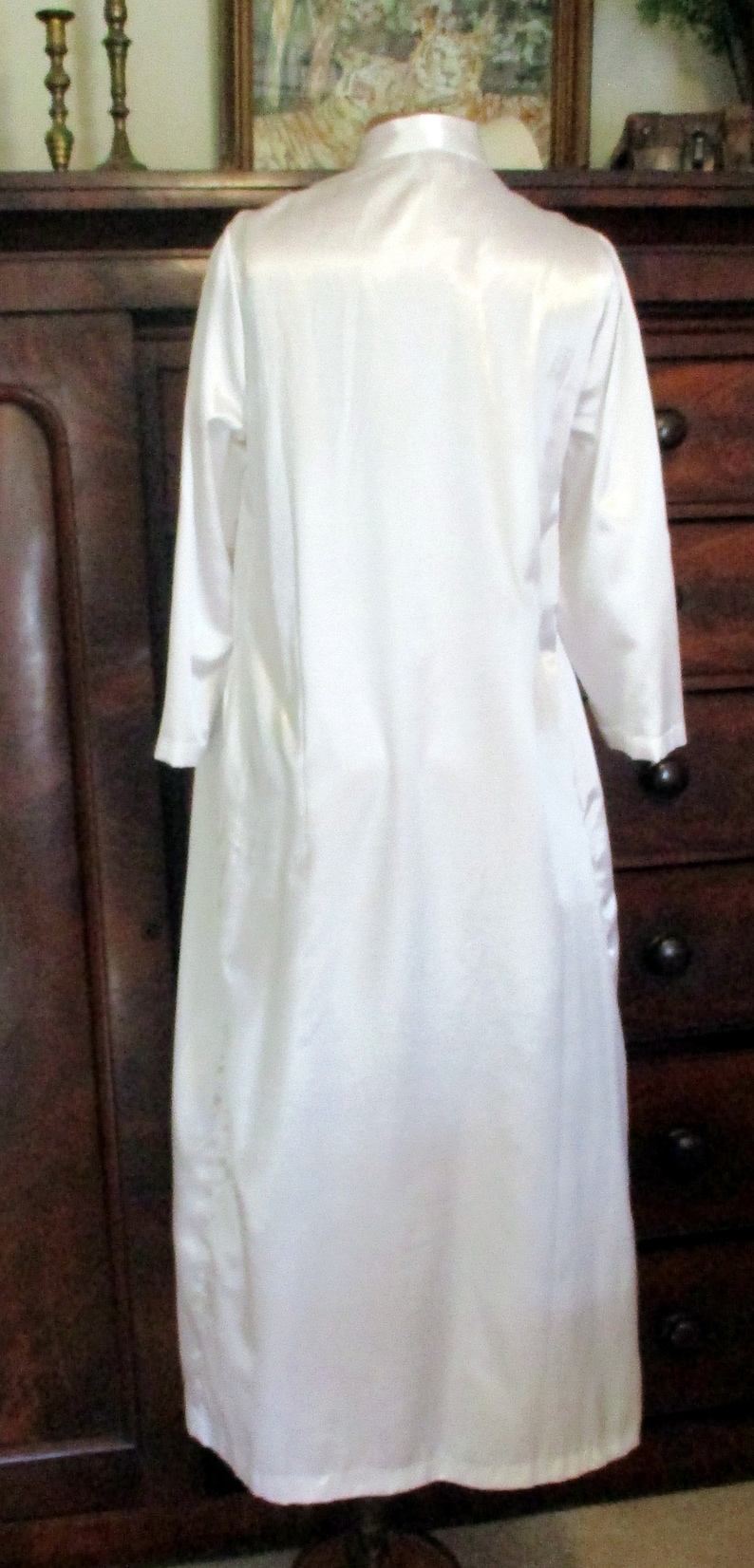 Saybury Nightgown Smocked Night Gown Robe Long Sleeve Pockets Flannel Lined 2 Available One Blue One White