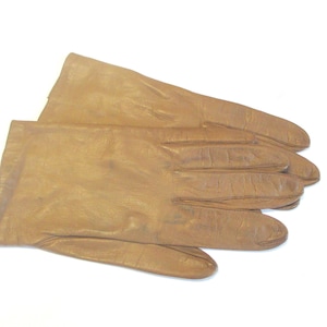 Van Raalte Gloves Tan Vintage Size M Acrylic Knit Lining