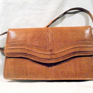 Lizard Hand Bag Carmel Lizard Clutch Cross Over Purse High Fashion Free Shipping